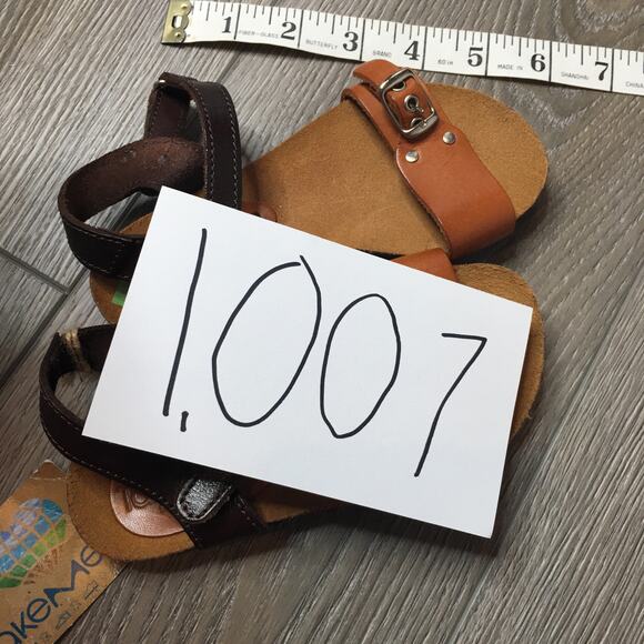 NWT Take Me Spanish Shoes Cork Footbed Girls Open Toe Flat Sandals Brown - Picture 8 of 8